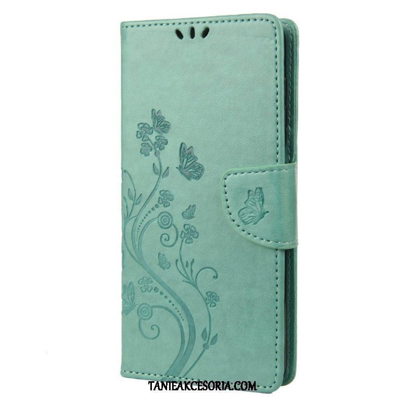 Etui Folio do Samsung Galaxy M23 5G Motyle I Kwiaty