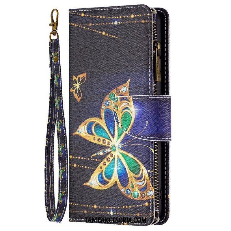 Etui Folio do Samsung Galaxy M23 5G Motyle Portmonetka I Smycz