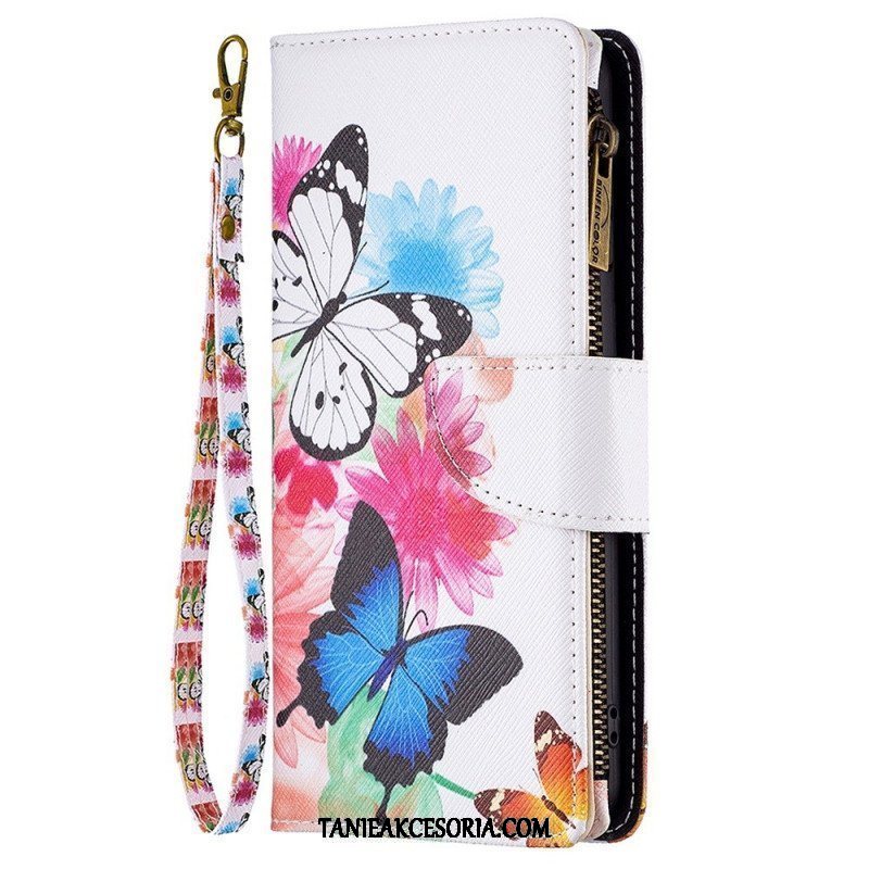 Etui Folio do Samsung Galaxy M23 5G Motyle Portmonetka I Smycz