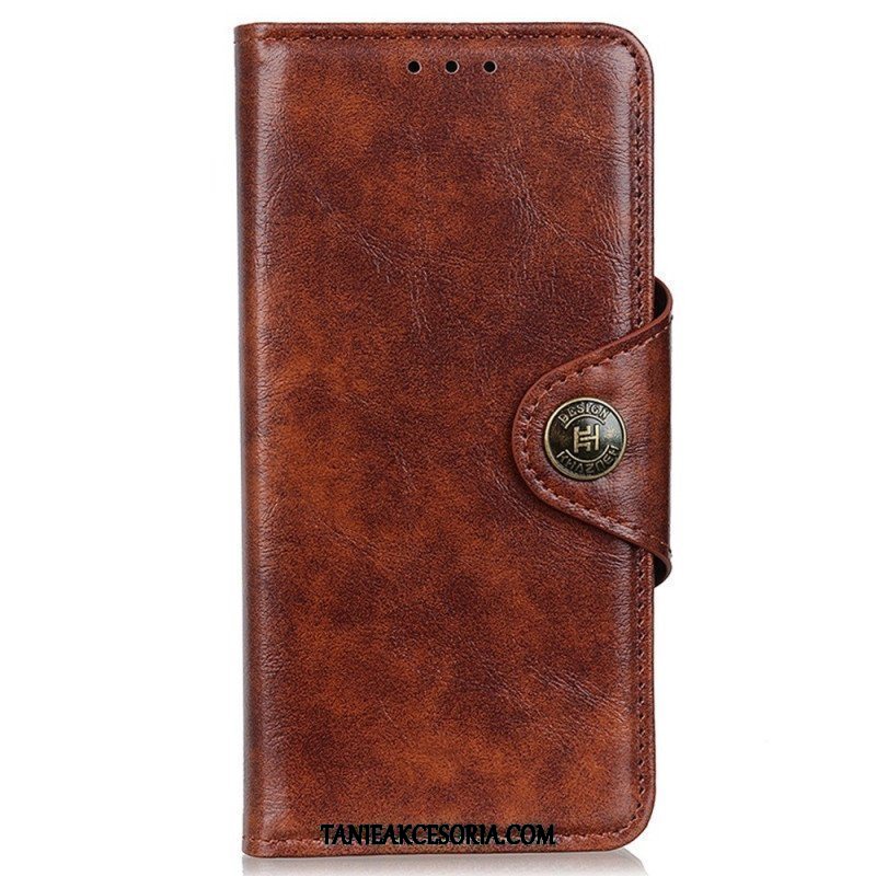 Etui Folio do Samsung Galaxy M23 5G Patentowy Guzik Z Imitacji Skóry Khazneh