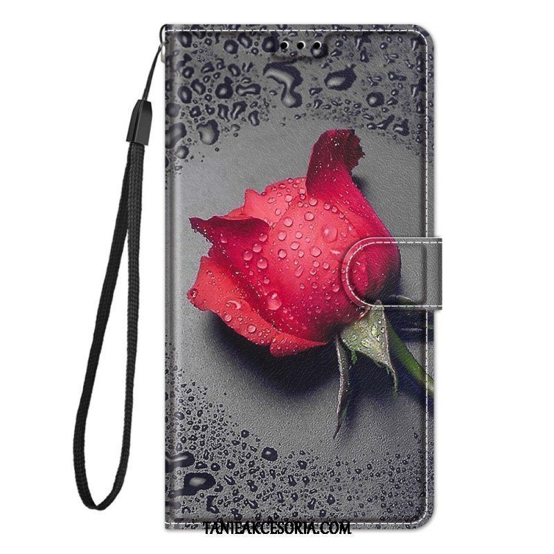 Etui Folio do Samsung Galaxy M23 5G Róże Z Smyczą