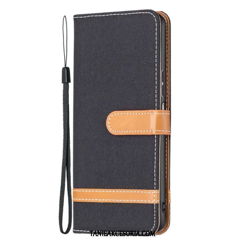 Etui Folio do Samsung Galaxy M23 5G Tkanina Z Paskiem