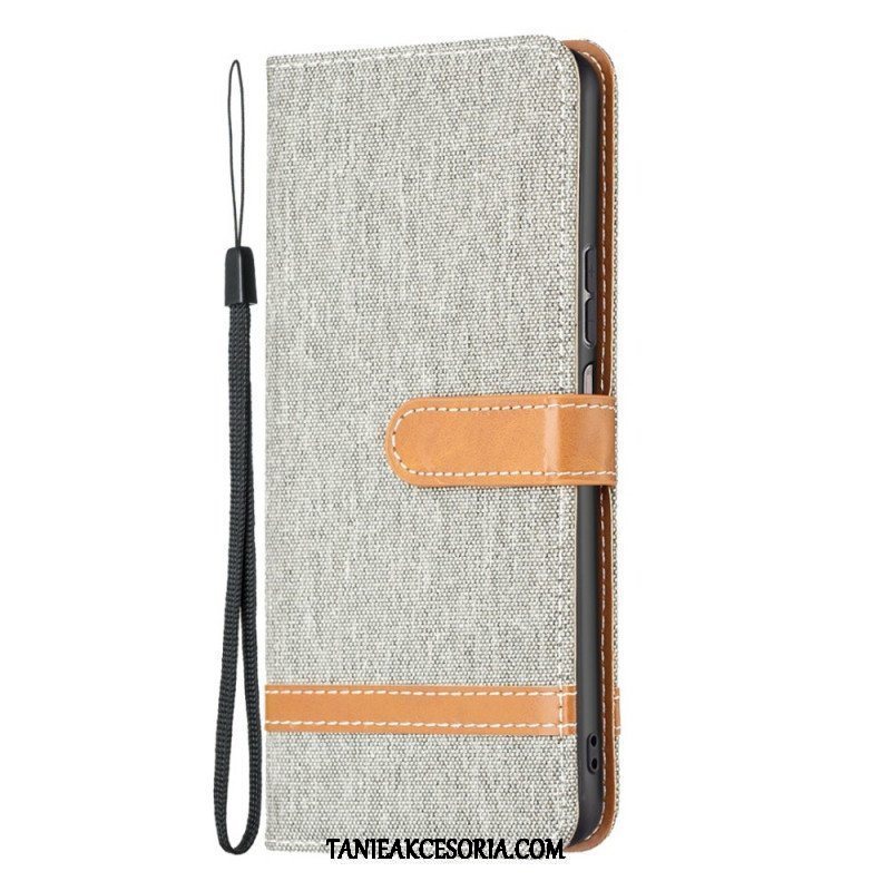 Etui Folio do Samsung Galaxy M23 5G Tkanina Z Paskiem