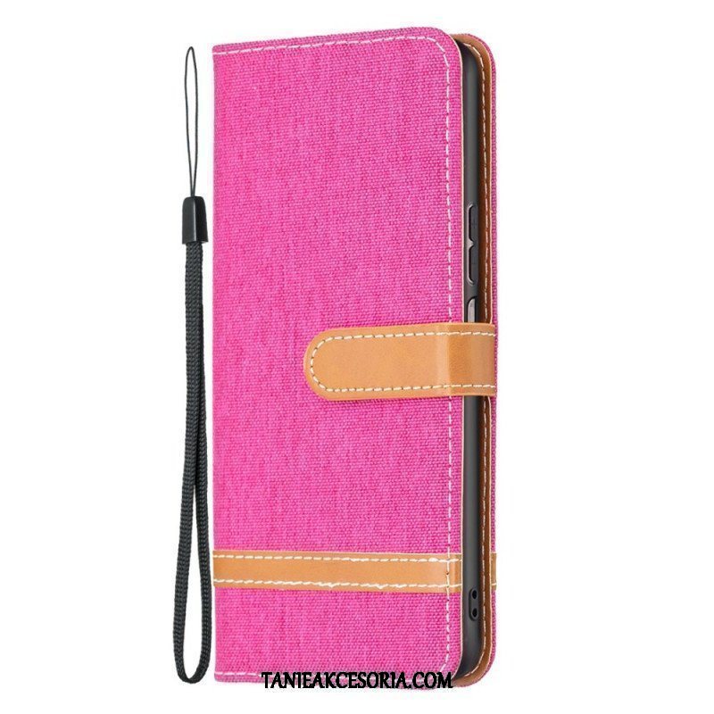 Etui Folio do Samsung Galaxy M23 5G Tkanina Z Paskiem