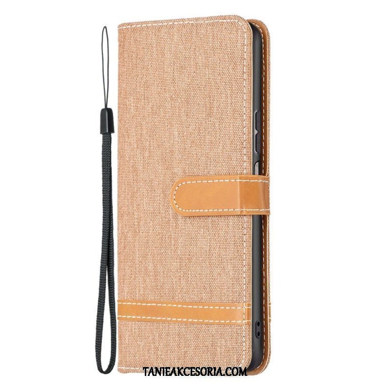 Etui Folio do Samsung Galaxy M23 5G Tkanina Z Paskiem