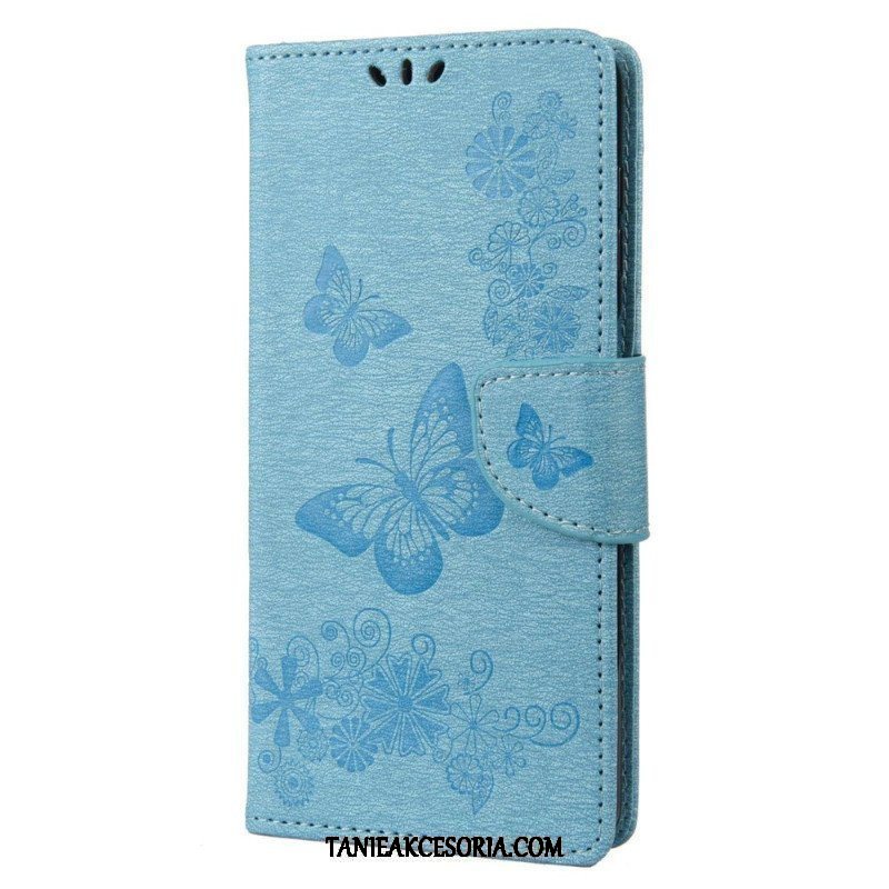 Etui Folio do Samsung Galaxy M23 5G z Łańcuch Stringi Motyle