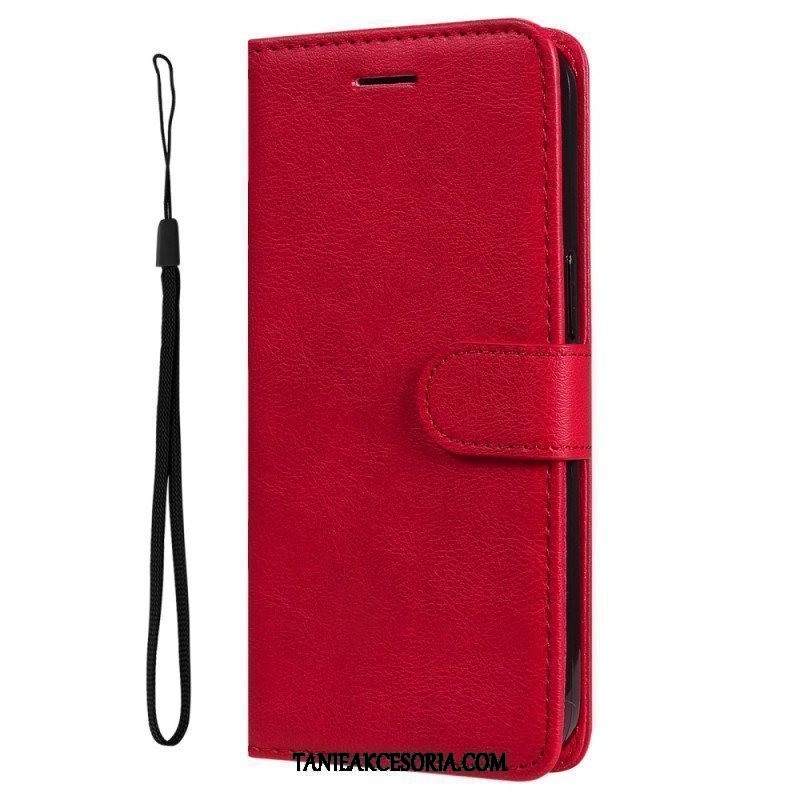 Etui Folio do Samsung Galaxy M52 5G z Łańcuch Paskowata Matowa Skóra