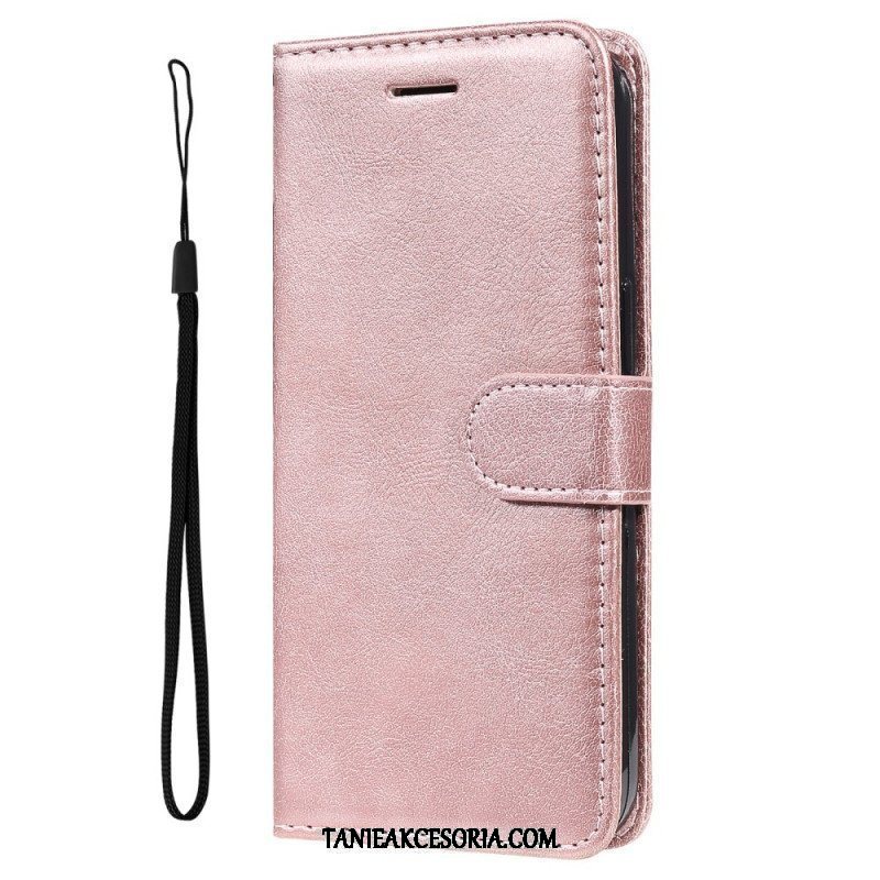 Etui Folio do Samsung Galaxy M52 5G z Łańcuch Paskowata Matowa Skóra