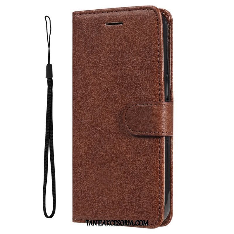 Etui Folio do Samsung Galaxy M52 5G z Łańcuch Paskowata Matowa Skóra