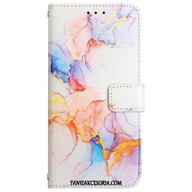 Etui Folio do Samsung Galaxy M53 5G Marmur Ze Smyczą