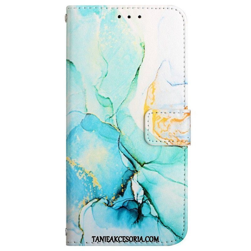 Etui Folio do Samsung Galaxy M53 5G Marmur Ze Smyczą