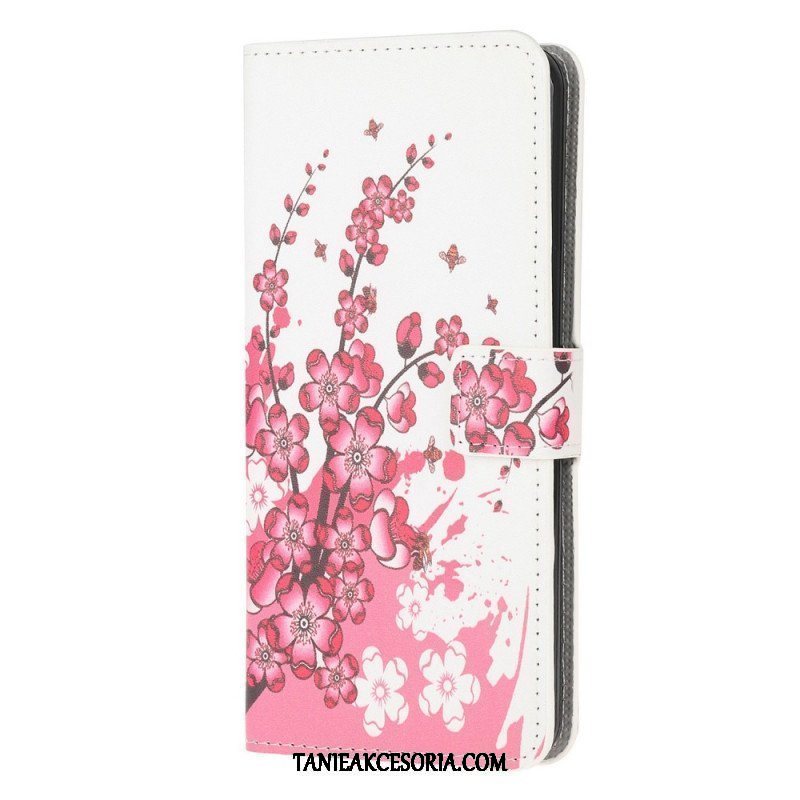 Etui Folio do Samsung Galaxy M53 5G Tropikalne Kwiaty