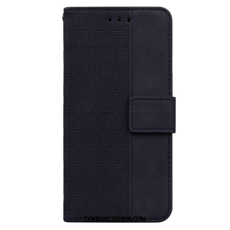 Etui Folio do Samsung Galaxy M53 5G z Łańcuch Pasiasty Wzór