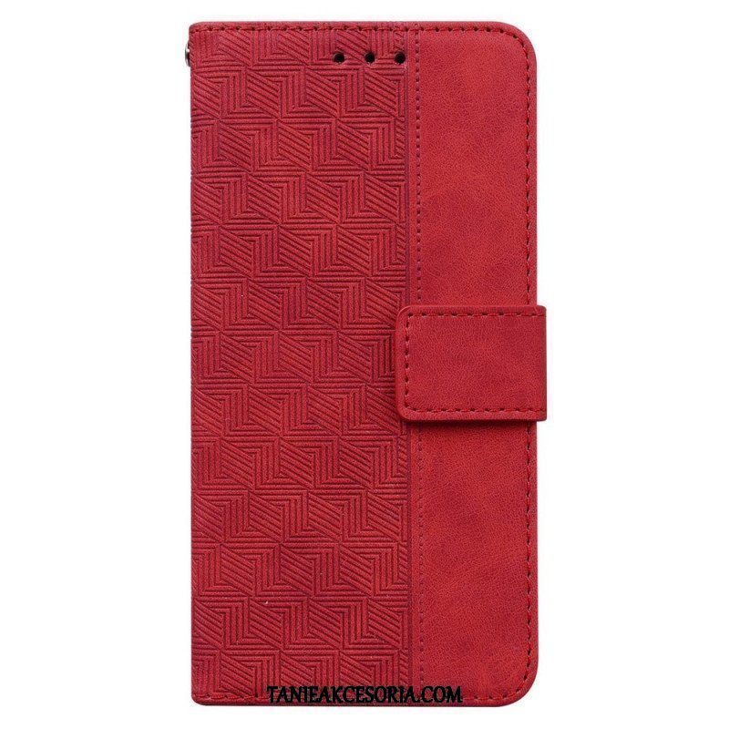 Etui Folio do Samsung Galaxy M53 5G z Łańcuch Pasiasty Wzór