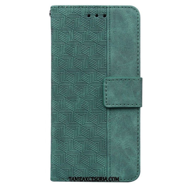 Etui Folio do Samsung Galaxy M53 5G z Łańcuch Pasiasty Wzór