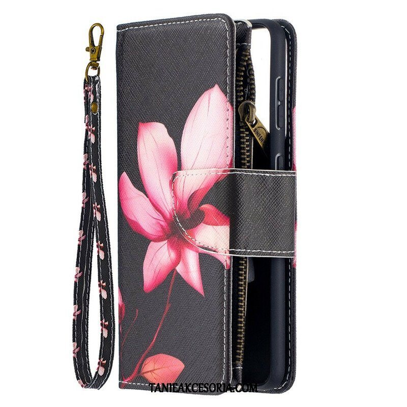 Etui Folio do Samsung Galaxy S21 5G Kieszonka Zapinana Na Zamek W Kwiaty