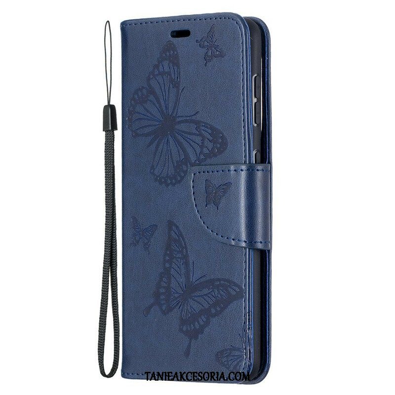 Etui Folio do Samsung Galaxy S21 5G Motyle W Locie Z Smyczą