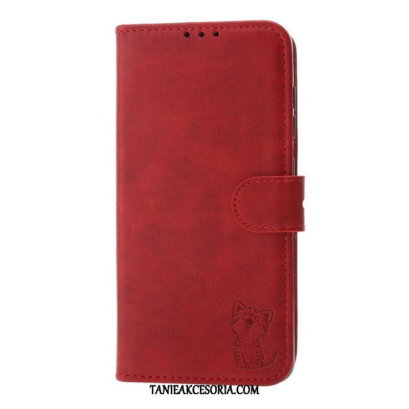 Etui Folio do Samsung Galaxy S21 FE Kotek Ze Sztucznej Skóry