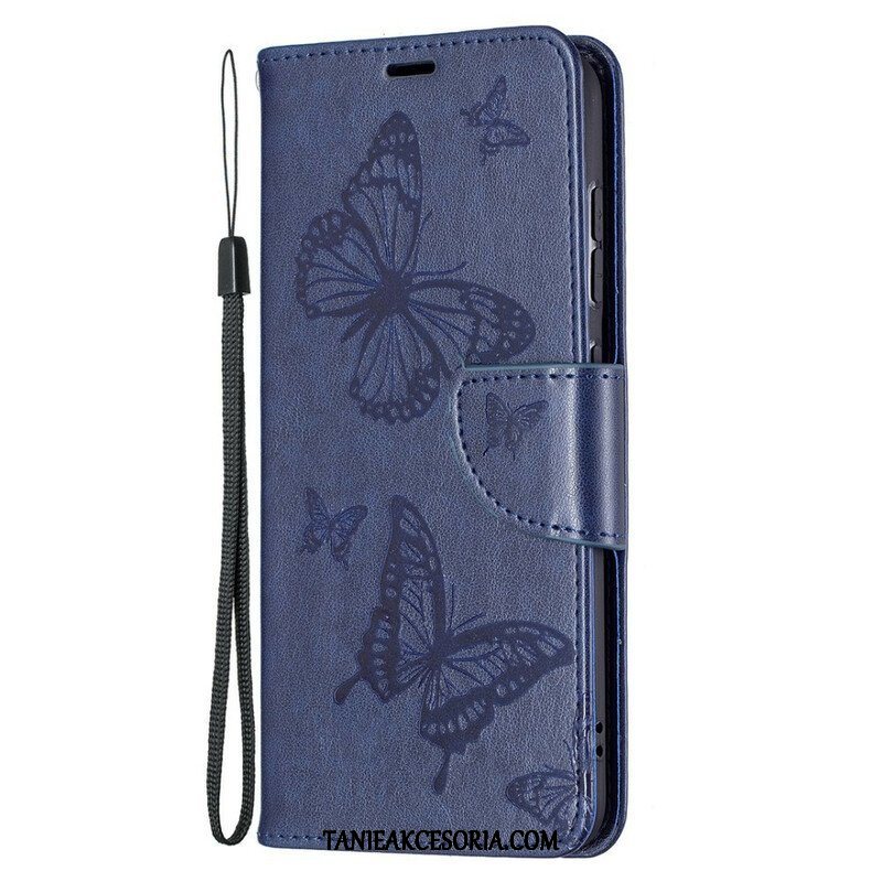 Etui Folio do Samsung Galaxy S21 FE Motyle W Locie Z Smyczą