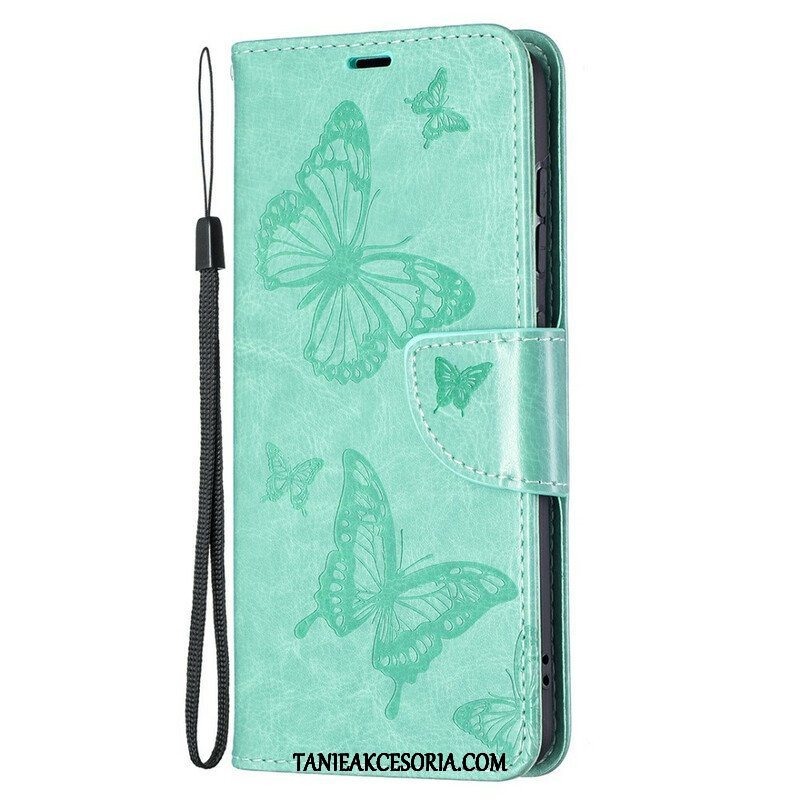 Etui Folio do Samsung Galaxy S21 FE Motyle W Locie Z Smyczą