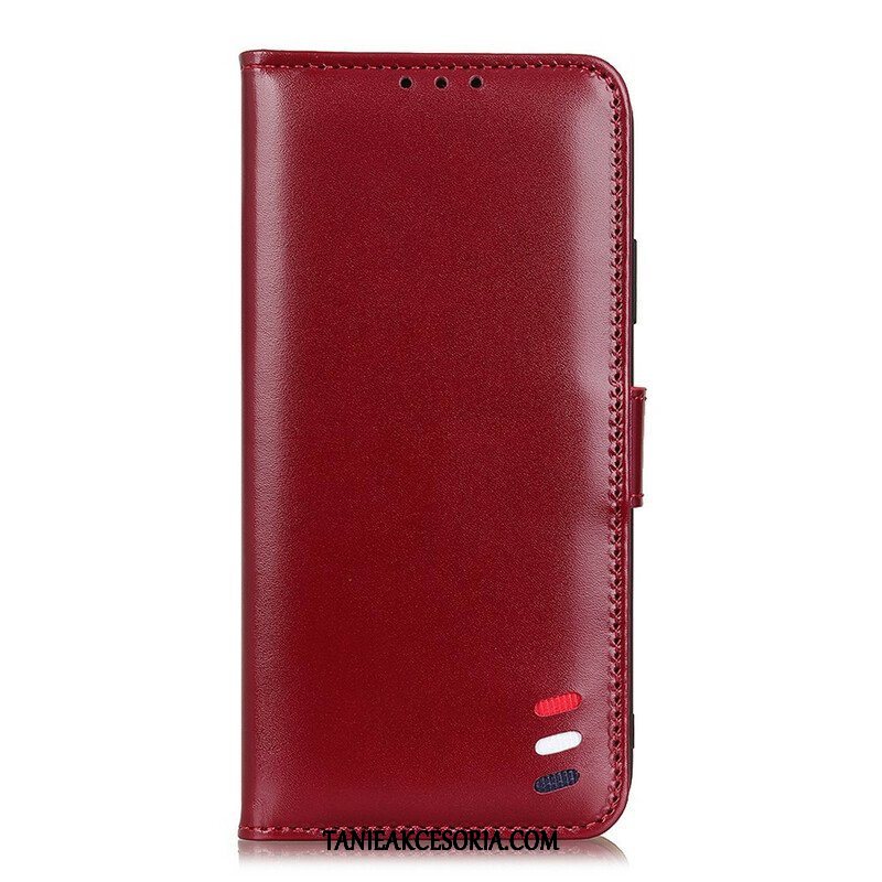 Etui Folio do Samsung Galaxy S21 FE Trójkolorowy Efekt Skóry