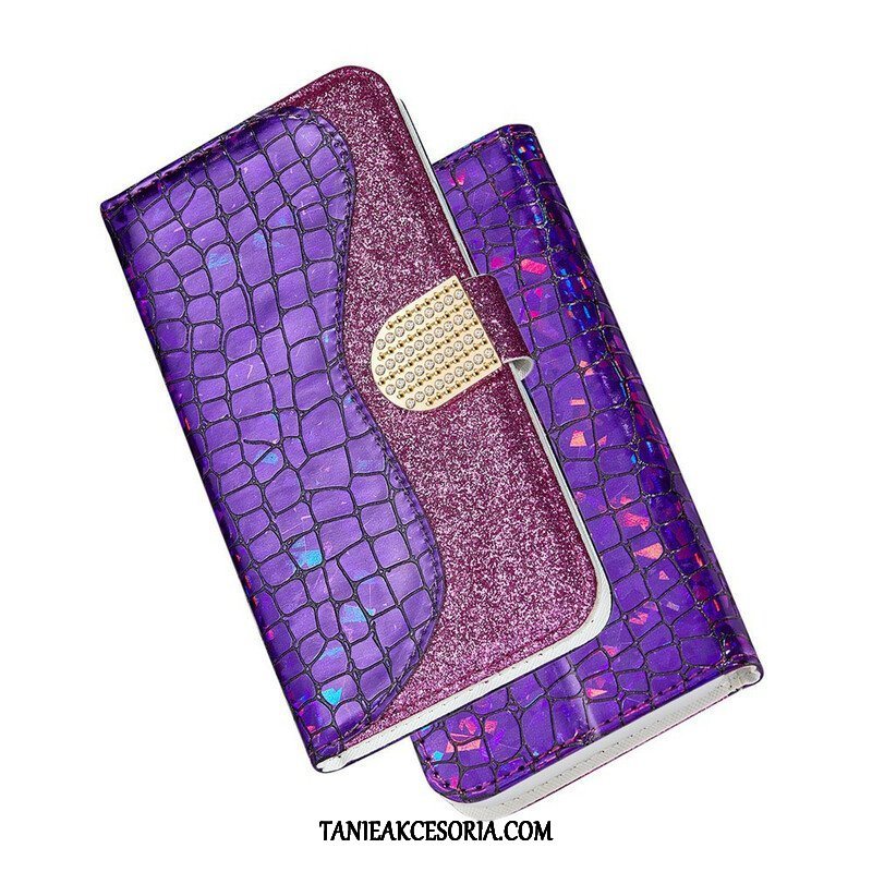 Etui Folio do Samsung Galaxy S21 Plus 5G Krokodyle Diamenty