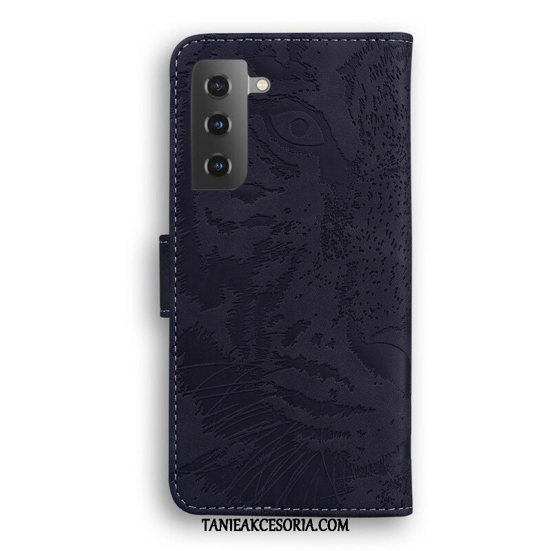 Etui Folio do Samsung Galaxy S21 Plus 5G Nadruk Twarzy Tygrysa