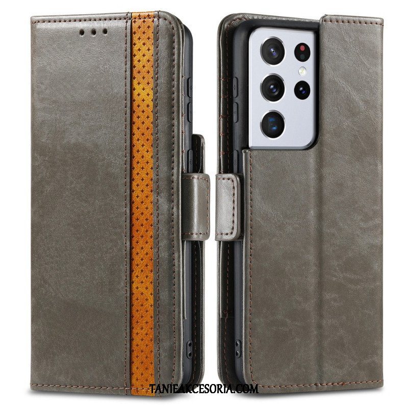 Etui Folio do Samsung Galaxy S21 Ultra 5G Dwukolorowe Podwójne Zapięcie Caseneo