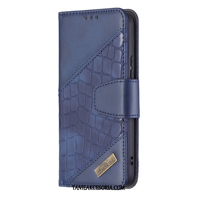 Etui Folio do Samsung Galaxy S22 5G Klasyczny Efekt Skóry Krokodyla