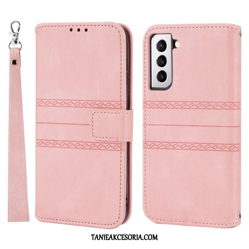 Etui Folio do Samsung Galaxy S22 5G Koronkowe Szwy