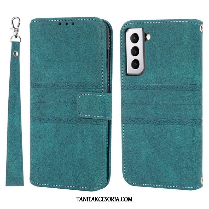 Etui Folio do Samsung Galaxy S22 5G Koronkowe Szwy