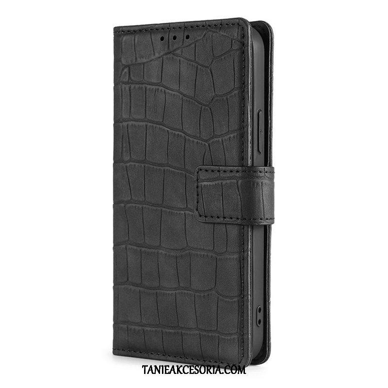 Etui Folio do Samsung Galaxy S22 Plus 5G Efekt Skóry Krokodyla