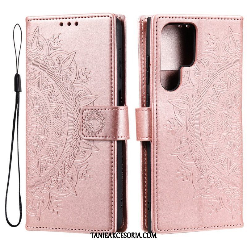 Etui Folio do Samsung Galaxy S22 Ultra 5G Mandala Słońca