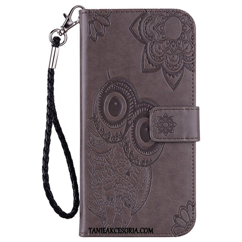 Etui Folio do Samsung Galaxy S22 Ultra 5G Sowa Mandala I Smycz