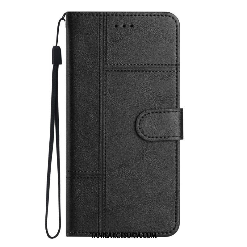 Etui Folio do Samsung Galaxy S23 5G z Łańcuch Biznes W Smyczy