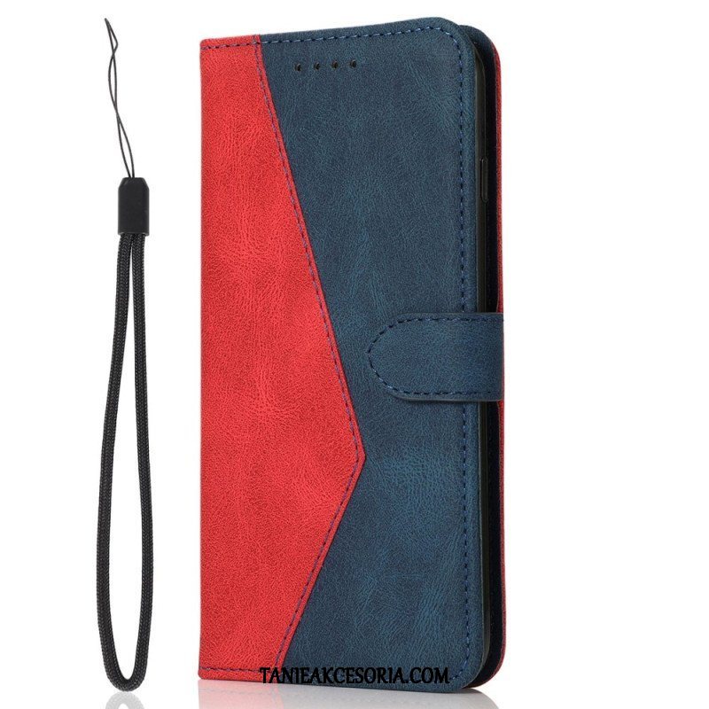 Etui Folio do Samsung Galaxy S23 5G z Łańcuch Dwukolorowy Pasek