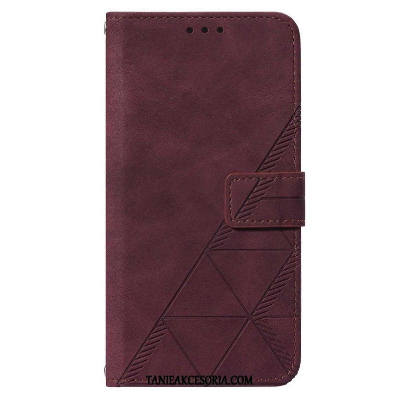 Etui Folio do Samsung Galaxy S23 5G z Łańcuch Trójkąty Paska