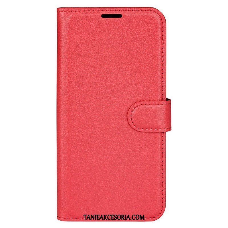 Etui Folio do Samsung Galaxy S23 Ultra 5G Klasyczny Efekt Skóry Liczi