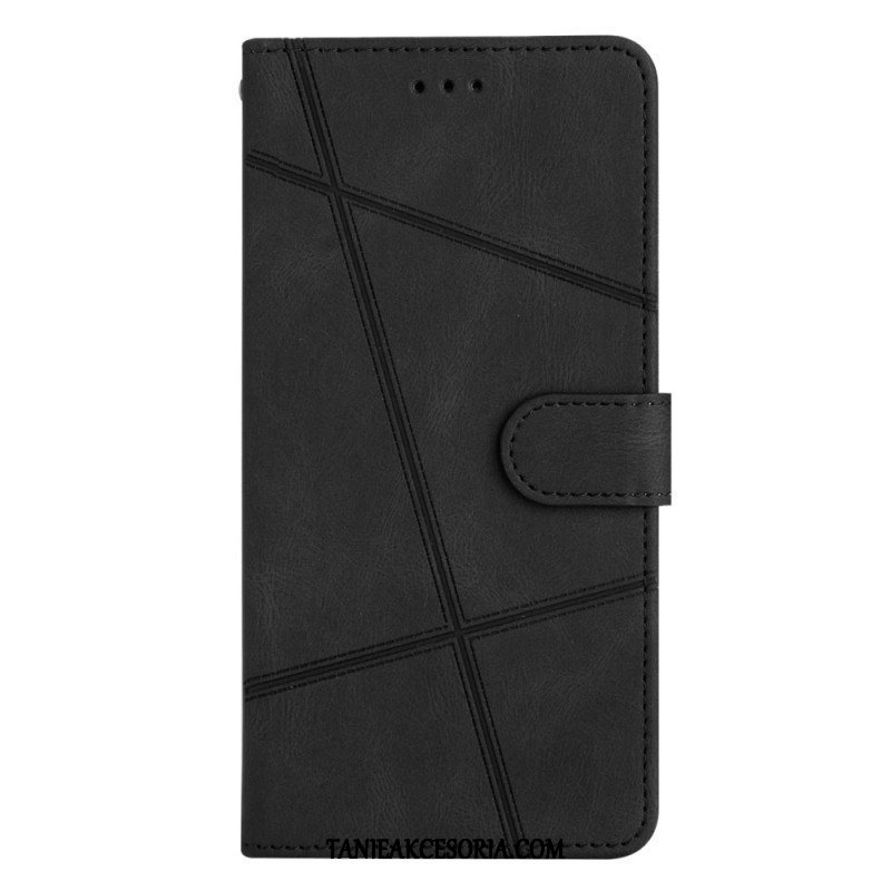 Etui Folio do Samsung Galaxy S23 Ultra 5G z Łańcuch Linie Smyczy