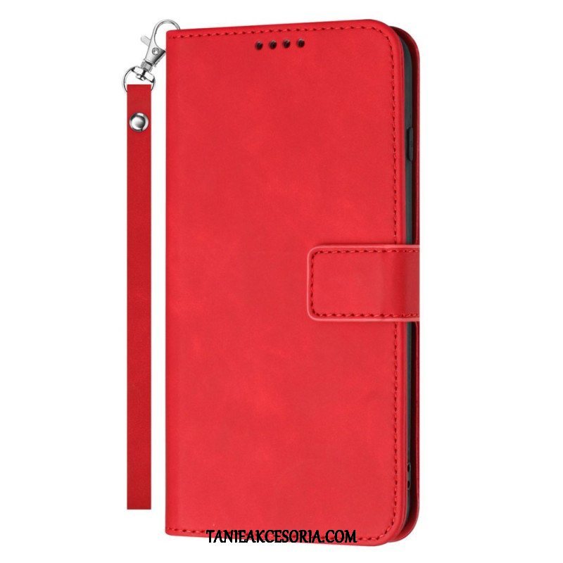 Etui Folio do Samsung Galaxy S23 Ultra 5G z Łańcuch Pasek W Stylu Vintage