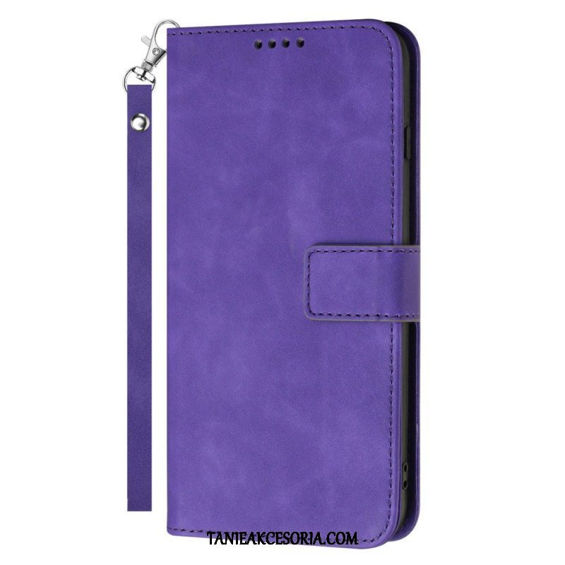 Etui Folio do Samsung Galaxy S23 Ultra 5G z Łańcuch Pasek W Stylu Vintage