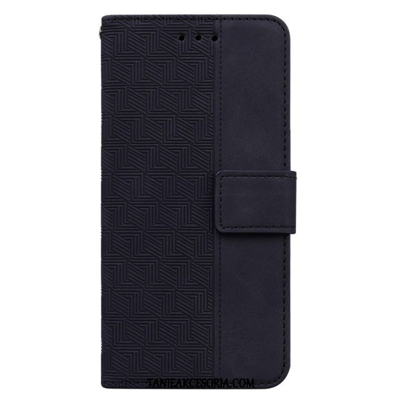 Etui Folio do Samsung Galaxy S23 Ultra 5G z Łańcuch Pasiasty Wzór