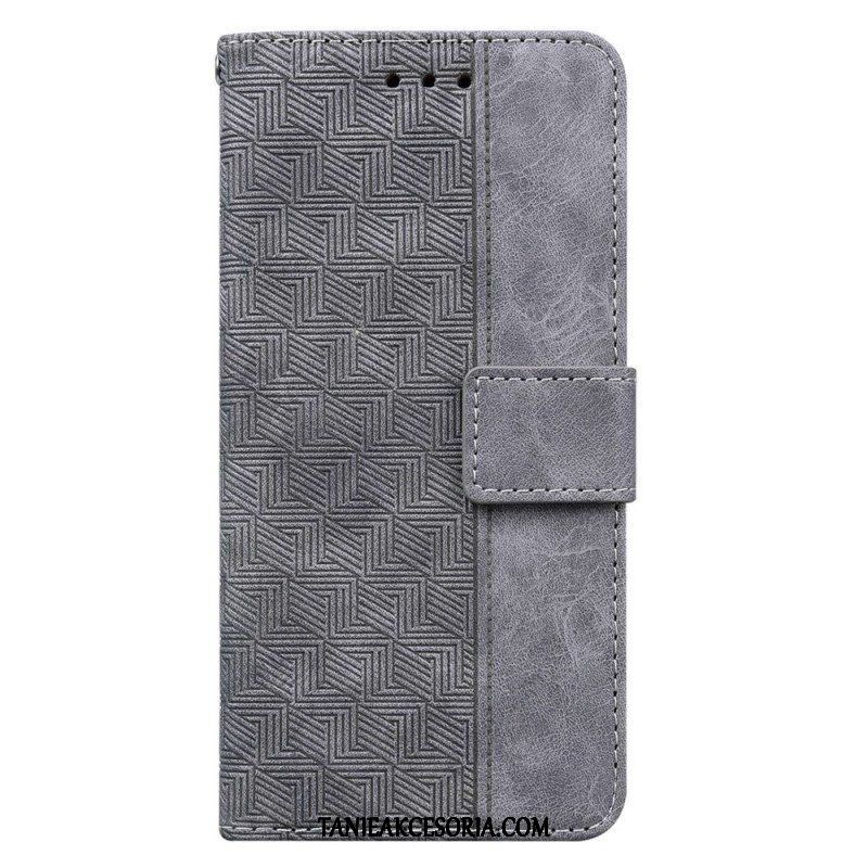 Etui Folio do Samsung Galaxy S23 Ultra 5G z Łańcuch Pasiasty Wzór