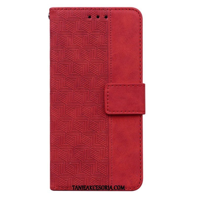 Etui Folio do Samsung Galaxy S23 Ultra 5G z Łańcuch Pasiasty Wzór