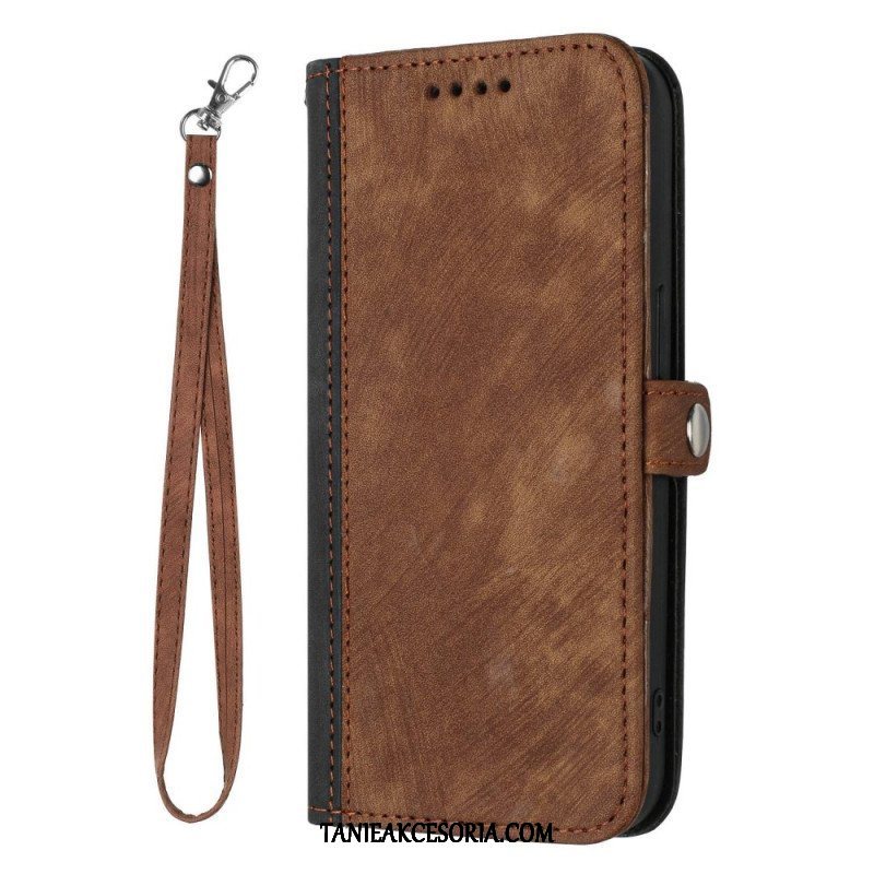 Etui Folio do Sony Xperia 1 IV Dwukolorowy Z Paskiem