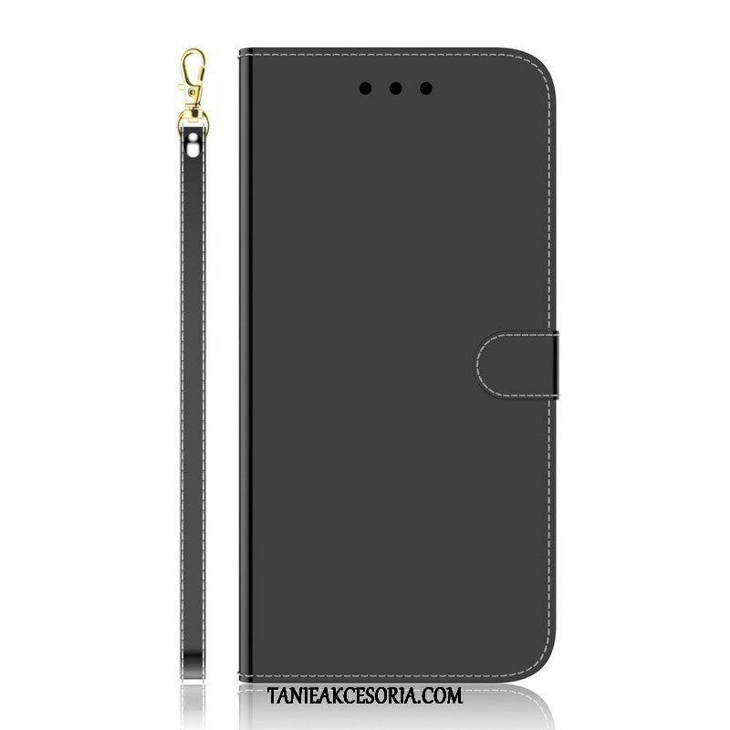 Etui Folio do Sony Xperia 1 IV z Łańcuch Lustrzany Pasek Ze Sztucznej Skóry