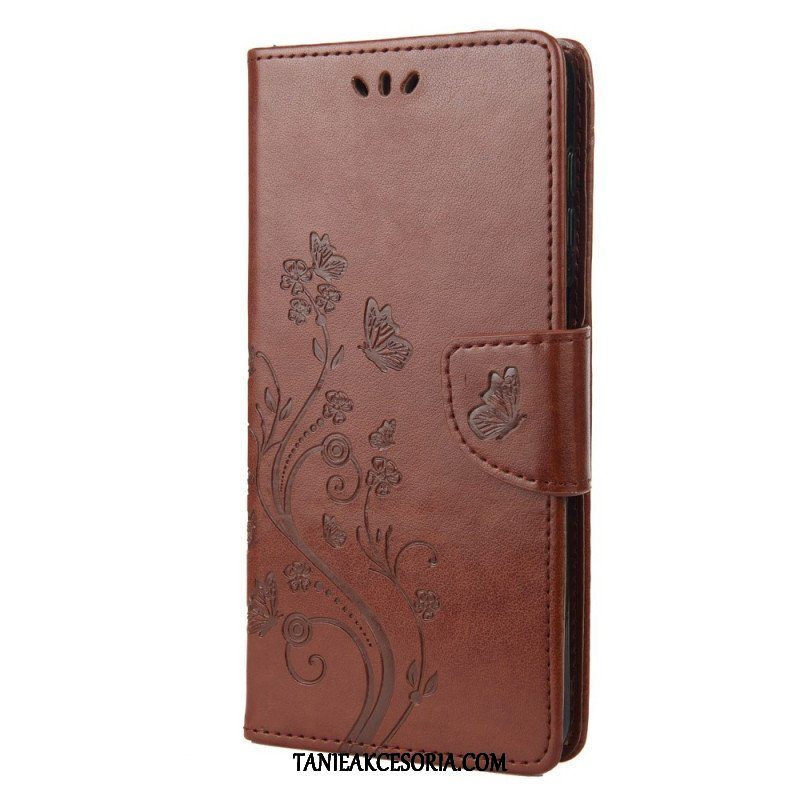 Etui Folio do Sony Xperia 10 IV Kwiaty I Motyle