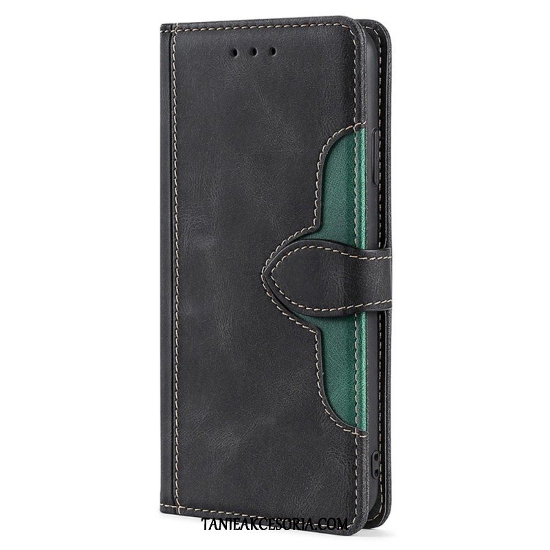 Etui Folio do Vivo X90 Pro Dwukolorowa Stylowa Sztuczna Skóra