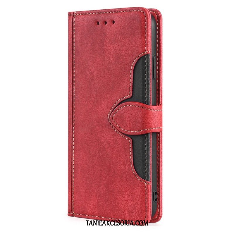 Etui Folio do Vivo Y16 Stylowa Dwukolorowa Sztuczna Skóra