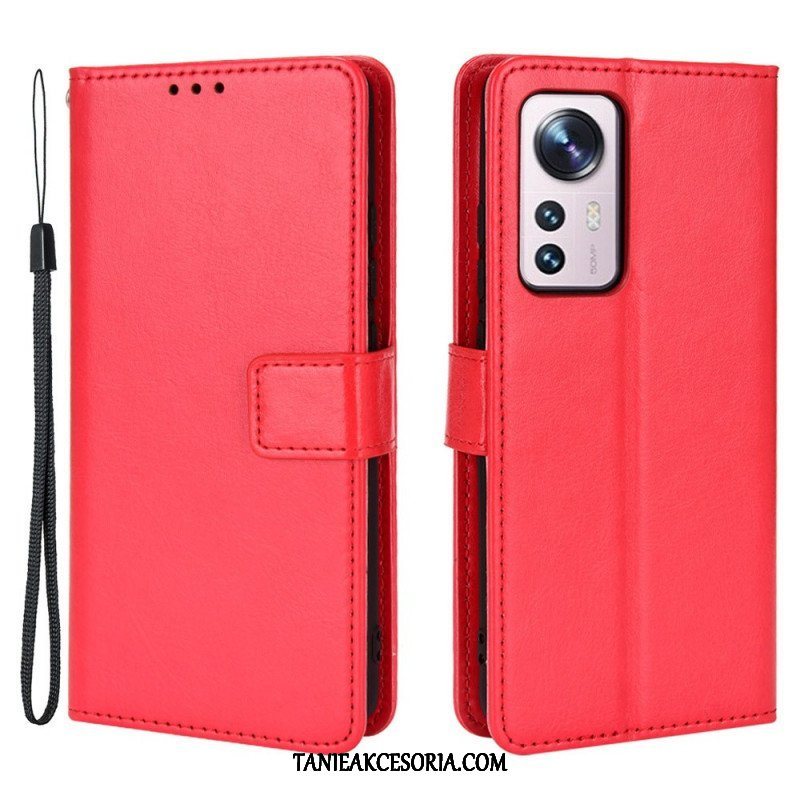 Etui Folio do Xiaomi 12 / 12X Błyszcząca Sztuczna Skóra